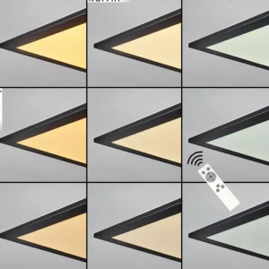 hofstein Plafonnier Nexo LED Noir, 1 lumière, Télécommandes* Lampes Modernes