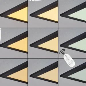 hofstein Plafonnier Nexo LED Noir, 1 lumière, Télécommandes* Lampes Modernes