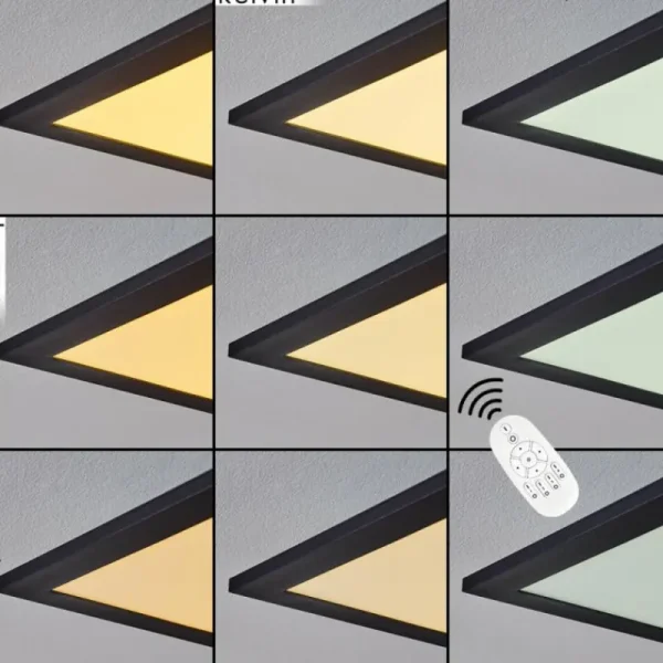 hofstein Plafonnier Nexo LED Noir, 1 lumière, Télécommandes* Lampes Modernes
