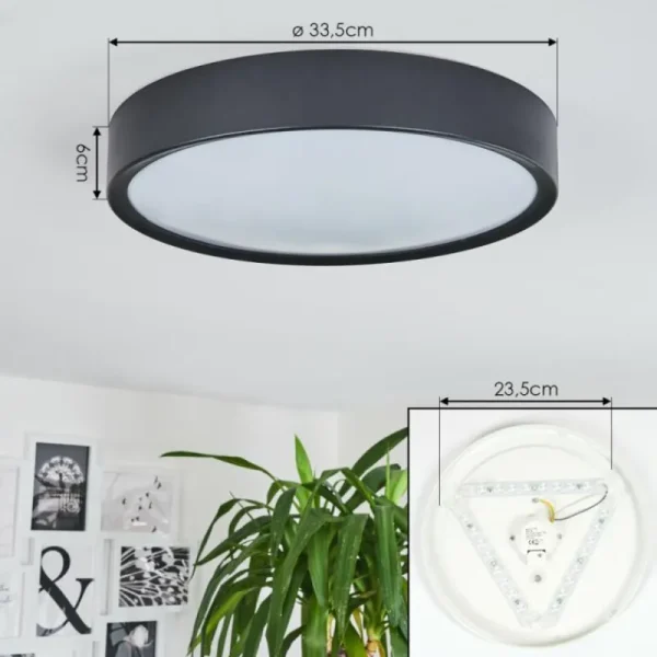 hofstein Plafonnier Nexo LED Noir, 1 lumière* Lampes Modernes