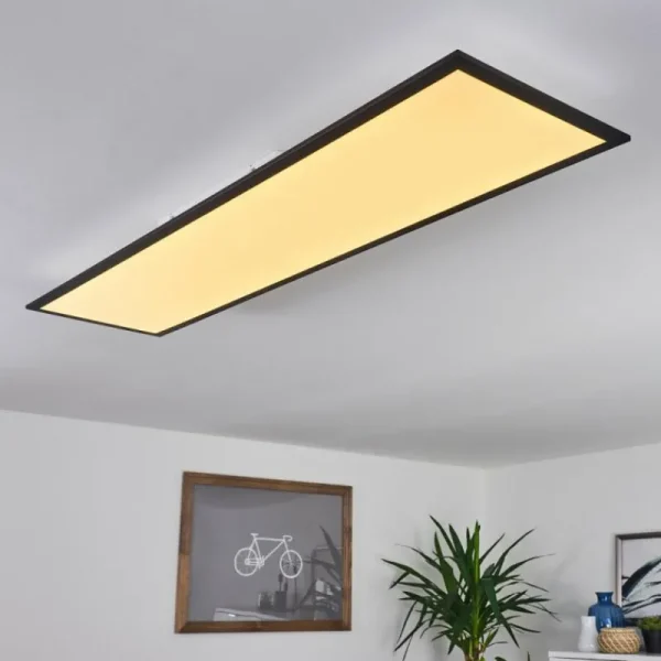 hofstein Plafonnier Nexo LED Noir, 1 lumière, Télécommandes* Lampes Modernes