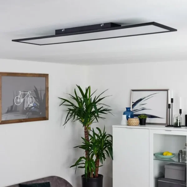 hofstein Plafonnier Nexo LED Noir, 1 lumière, Télécommandes* Lampes Modernes