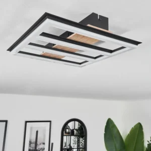 hofstein Plafonnier Nganbeto LED Couleur bois, Noir, 1 lumière* Lampes Modernes