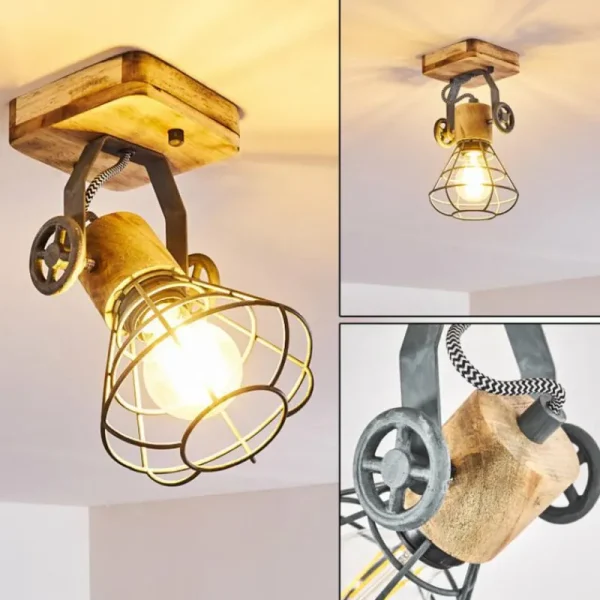 hofstein Plafonnier Nifun Brun, Gris, 1 lumière* Lampes Modernes