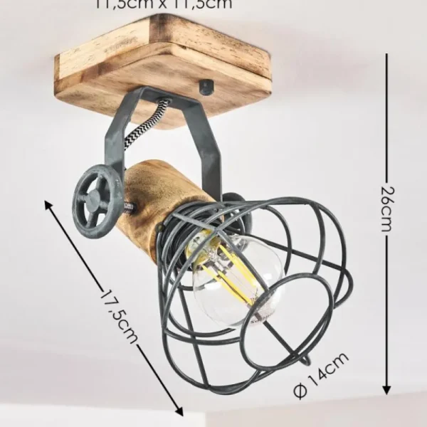 hofstein Plafonnier Nifun Brun, Gris, 1 lumière* Lampes Modernes