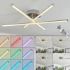 hofstein Plafonnier Noppa LED Chrome, Nickel mat, 3 lumières, Télécommandes, Changeur de couleurs* Lampes Modernes