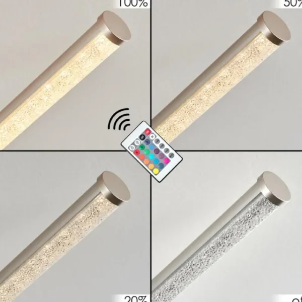 hofstein Plafonnier Noppa LED Chrome, Nickel mat, 3 lumières, Télécommandes, Changeur de couleurs* Lampes Modernes