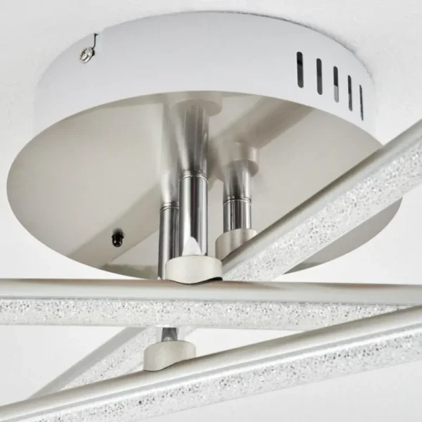 hofstein Plafonnier Noppa LED Chrome, Nickel mat, 3 lumières, Télécommandes, Changeur de couleurs* Lampes Modernes