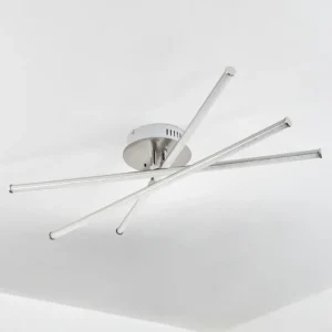 hofstein Plafonnier Noppa LED Chrome, Nickel mat, 3 lumières, Télécommandes, Changeur de couleurs* Lampes Modernes