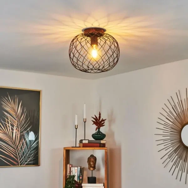hofstein Plafonnier Nordslesvig Bronze, Noir, 1 lumière* Lampes Modernes