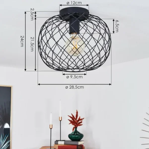 hofstein Plafonnier Nordslesvig Noir, 1 lumière* Lampes Modernes