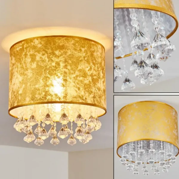 hofstein Plafonnier Norrfors Argenté, Transparent, 1 lumière* Lampes En Verre