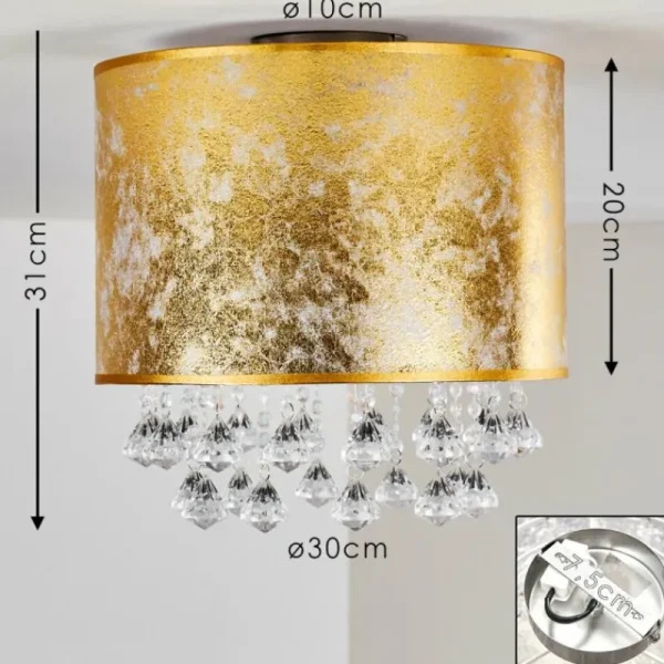 hofstein Plafonnier Norrfors Argenté, Transparent, 1 lumière* Lampes En Verre