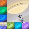 hofstein Plafonnier Norton Star LED Blanc, 1 lumière, Télécommandes, Changeur de couleurs* Lampes Modernes