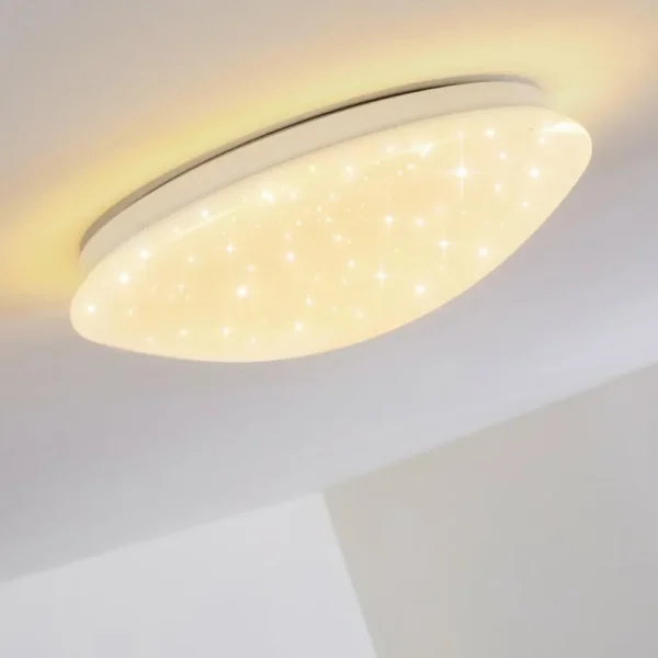 hofstein Plafonnier Norton Star LED Blanc, 1 lumière, Télécommandes, Changeur de couleurs* Lampes Modernes
