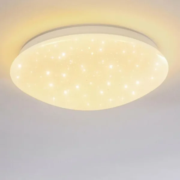 hofstein Plafonnier Norton Star LED Blanc, 1 lumière, Télécommandes, Changeur de couleurs* Lampes Modernes