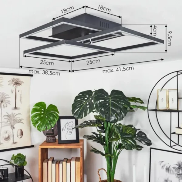 hofstein Plafonnier Oberegg LED Blanc, 1 lumière, Télécommandes* Lampes Modernes