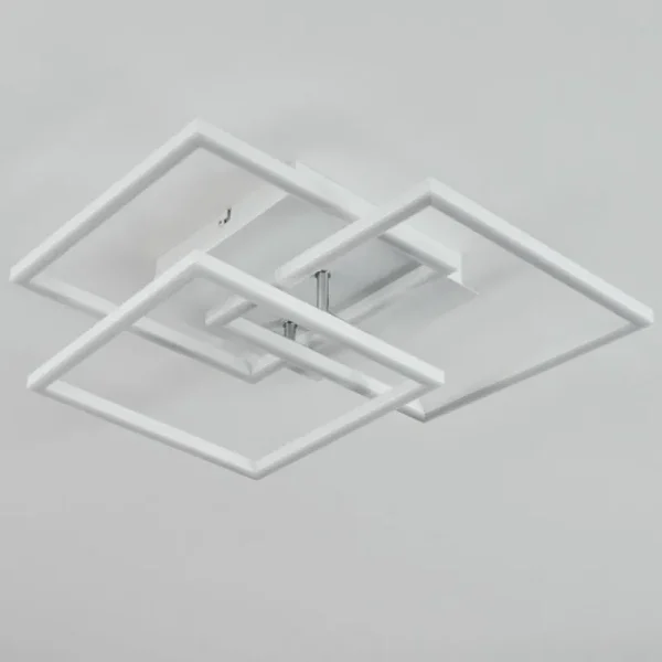 hofstein Plafonnier Oberegg LED Chrome, Blanc, 1 lumière, Télécommandes* Lampes Modernes