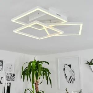 hofstein Plafonnier Oberegg LED Chrome, Blanc, 1 lumière, Télécommandes* Lampes Modernes