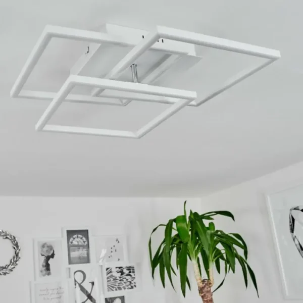 hofstein Plafonnier Oberegg LED Chrome, Blanc, 1 lumière, Télécommandes* Lampes Modernes
