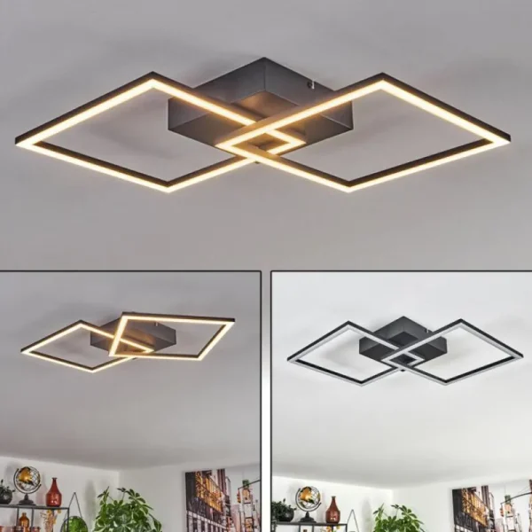 hofstein Plafonnier Obo LED Noir, 1 lumière* Lampes Modernes