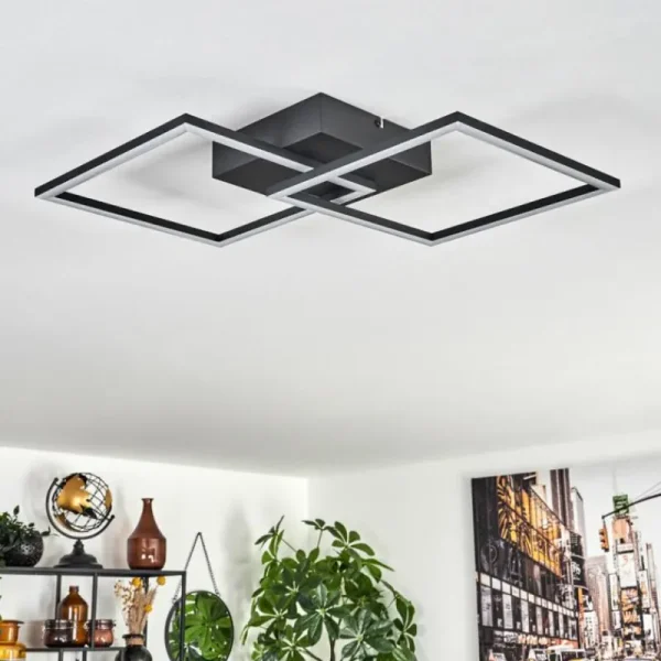 hofstein Plafonnier Obo LED Noir, 1 lumière* Lampes Modernes