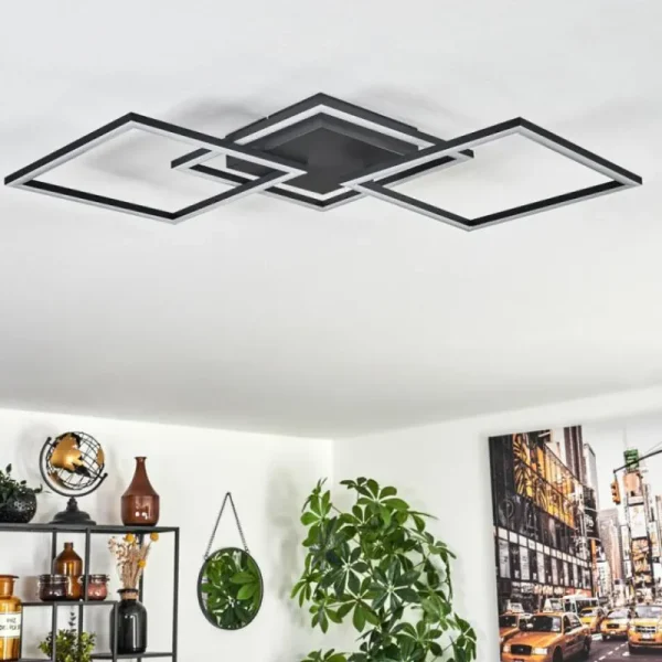 hofstein Plafonnier Obo LED Noir, 1 lumière* Lampes Modernes