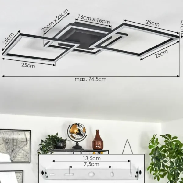 hofstein Plafonnier Obo LED Noir, 1 lumière* Lampes Modernes
