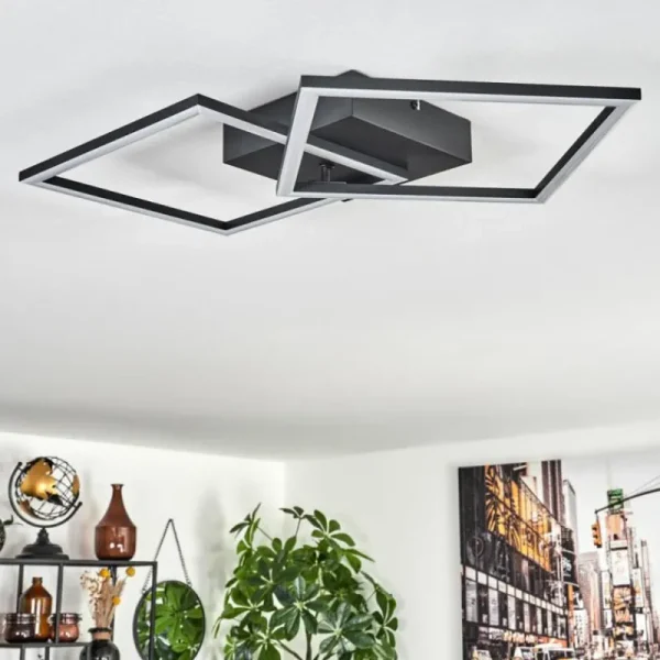 hofstein Plafonnier Obo LED Noir, 1 lumière* Lampes Modernes