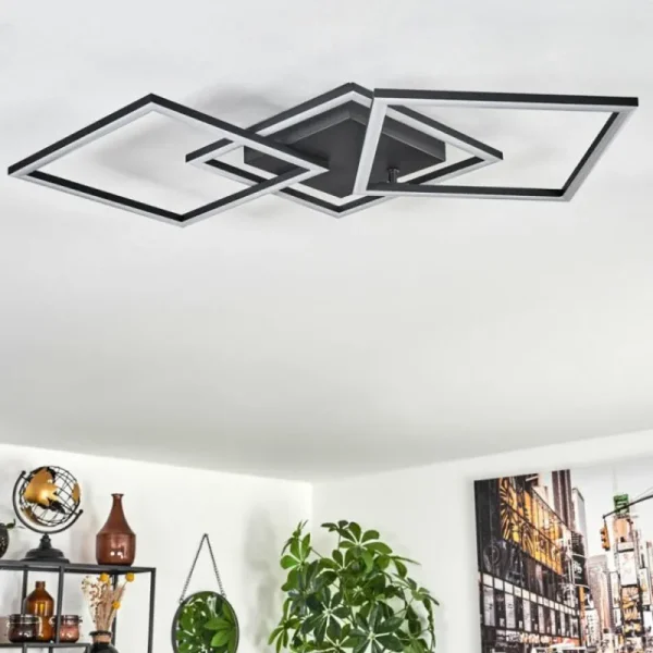 hofstein Plafonnier Obo LED Noir, 1 lumière* Lampes Modernes