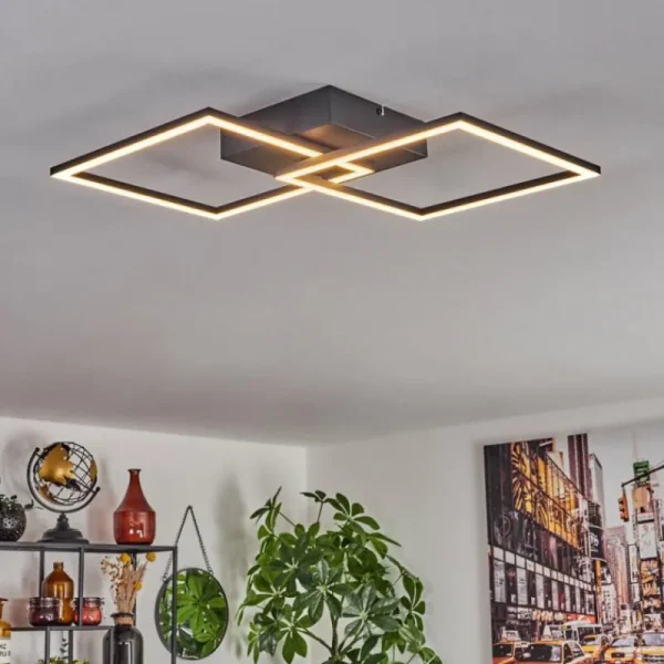 hofstein Plafonnier Obo LED Noir, 1 lumière* Lampes Modernes