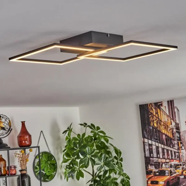 hofstein Plafonnier Obo LED Noir, 1 lumière* Lampes Modernes