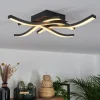 hofstein Plafonnier Odda LED Couleur bois, Noir, 4 lumières* Lampes Modernes