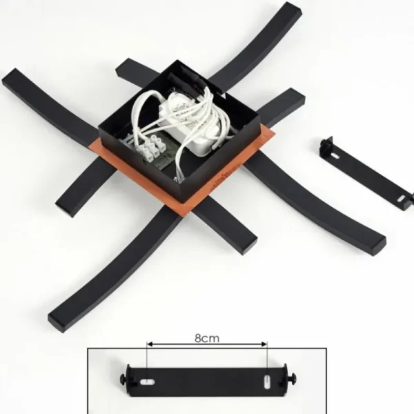hofstein Plafonnier Odda LED Couleur bois, Noir, 4 lumières* Lampes Modernes