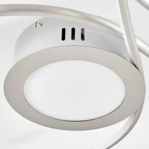 hofstein Plafonnier Olok LED Argenté, Blanc, 1 lumière, Télécommandes* Lampes Modernes