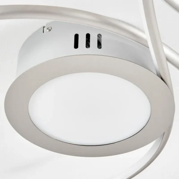 hofstein Plafonnier Olok LED Argenté, Blanc, 1 lumière, Télécommandes* Lampes Modernes