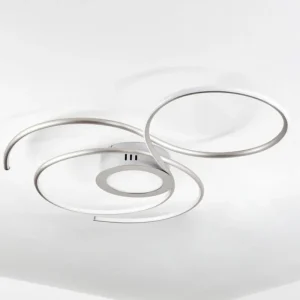 hofstein Plafonnier Olok LED Argenté, Blanc, 1 lumière, Télécommandes* Lampes Modernes