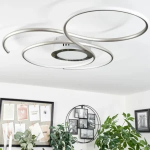 hofstein Plafonnier Olok LED Argenté, Blanc, 1 lumière, Télécommandes* Lampes Modernes