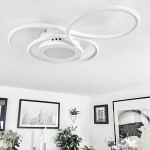 hofstein Plafonnier Olok LED Blanc, 1 lumière, Télécommandes* Lampes Modernes