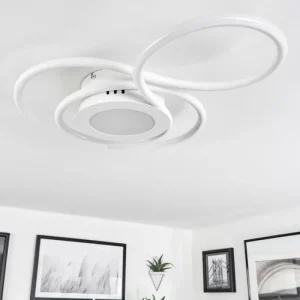 hofstein Plafonnier Olok LED Blanc, 1 lumière, Télécommandes* Lampes Modernes