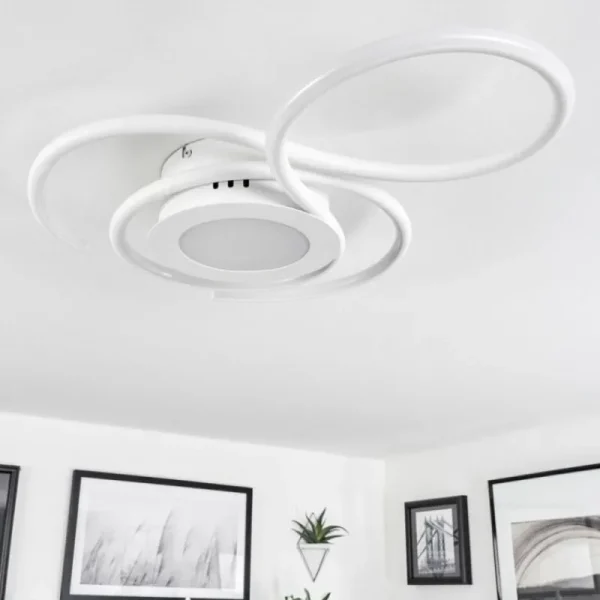 hofstein Plafonnier Olok LED Blanc, 1 lumière, Télécommandes* Lampes Modernes