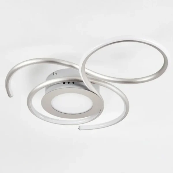 hofstein Plafonnier Olok LED Nickel mat, 1 lumière, Télécommandes* Lampes Modernes