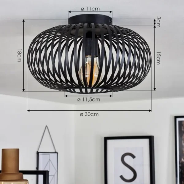 hofstein Plafonnier Oravi Noir, 1 lumière* Lampes Modernes