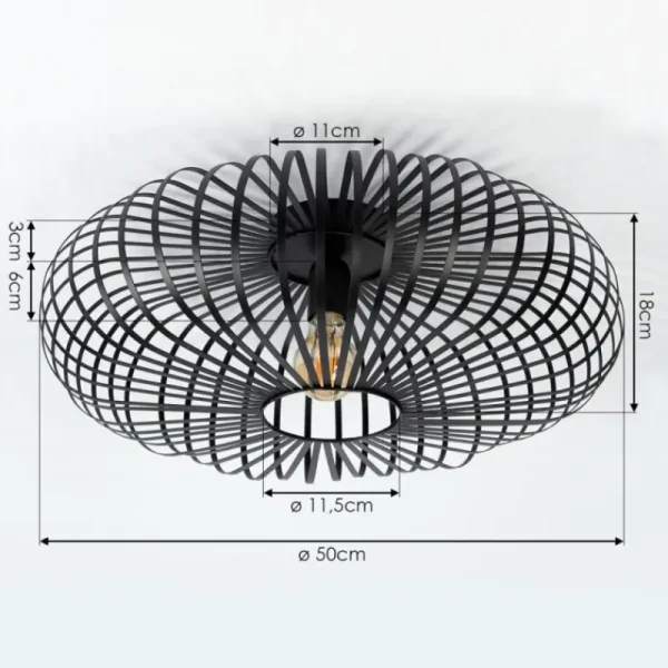 hofstein Plafonnier Oravi Noir, 1 lumière* Lampes Modernes