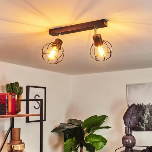 hofstein Plafonnier Orkanger Chrome, Noir, 2 lumières* Lampes Modernes