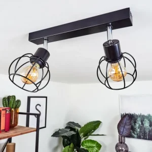hofstein Plafonnier Orkanger Chrome, Noir, 2 lumières* Lampes Modernes