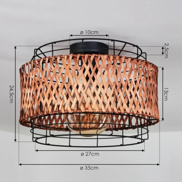 hofstein Plafonnier Otta Noir, 1 lumière* Lampes Modernes