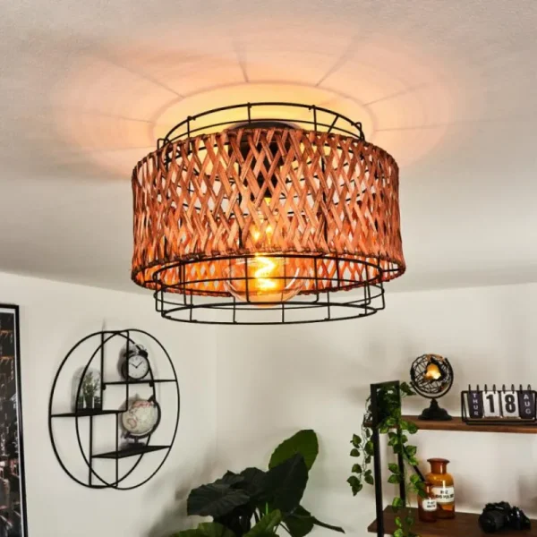hofstein Plafonnier Otta Noir, 1 lumière* Lampes Modernes