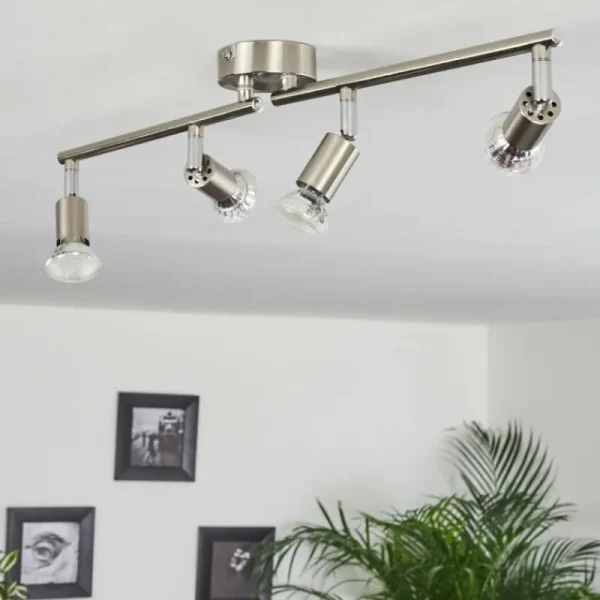 hofstein Plafonnier Oula LED Nickel mat, 4 lumières* Lampes Modernes