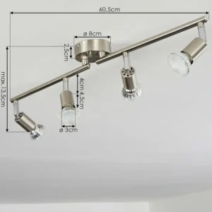 hofstein Plafonnier Oula LED Nickel mat, 4 lumières* Lampes Modernes
